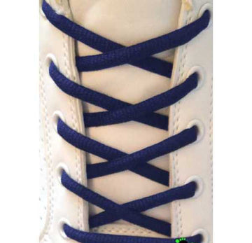 7mm Oval Blue Shoe Laces - Cotton Laces for Sports Shoes